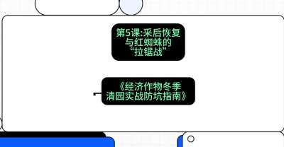 第5节：【柑橘清园】采后恢复与红蜘蛛的&ldquo;拉锯战&rdquo;，课程：《经济作物冬季清园&middot;实战防坑指南》#识农AI