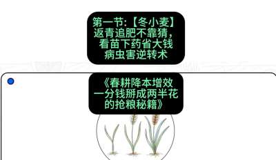 第一节：【冬小麦】返青追肥不靠猜，看苗下药省大钱